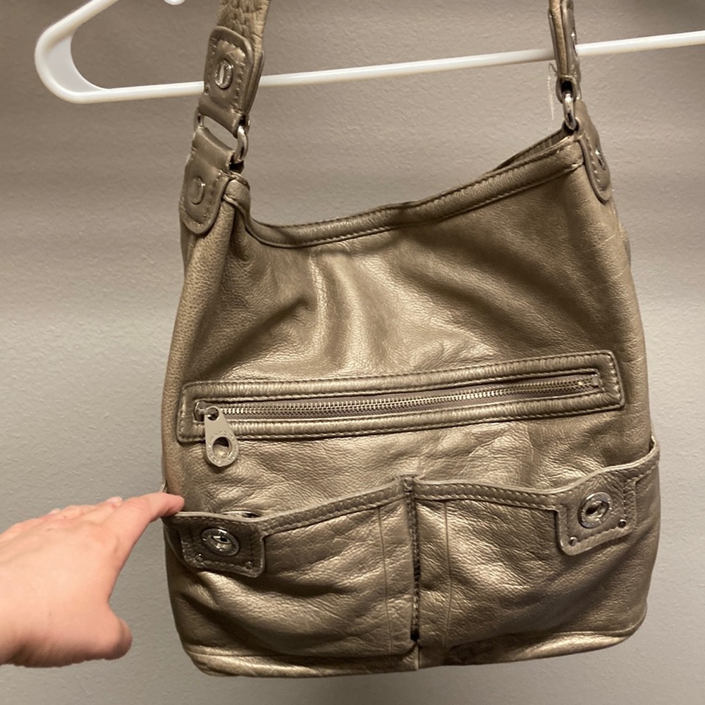 Marc Jacobs handbag. pewter metallic. Large.